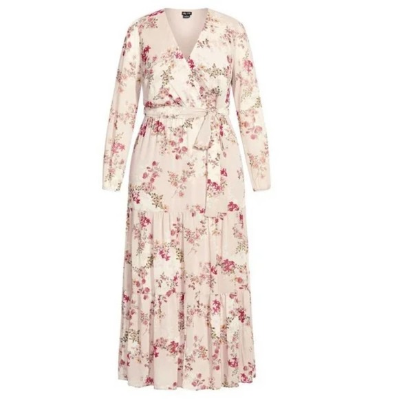 CITY Chic Maxi Flower Child pink and Ivory dress L plus‎ size 20 new!!!! - Picture 2 of 9